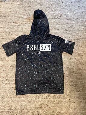 BSBLSZN Kids Short-Sleeve Hoodie in Black Speckle